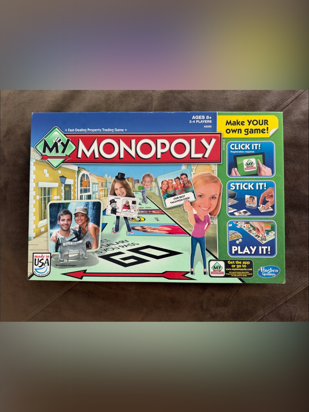 Hasbro My Monopoly Board Game - Green, Blue, Red (customize to your family)